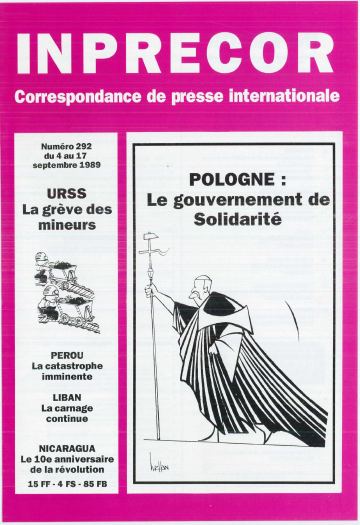 Couverture, Inprecor n° 292