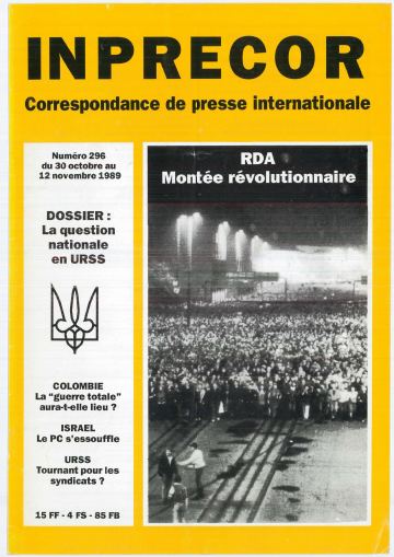 Couverture, Inprecor n° 296