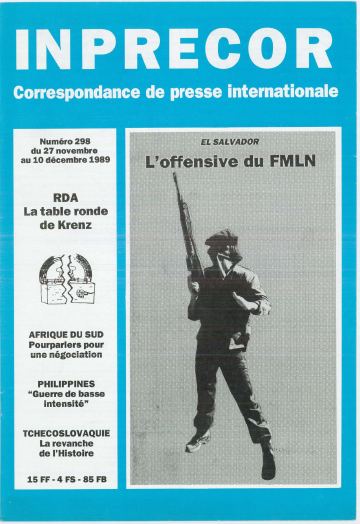 Couverture, Inprecor n° 298