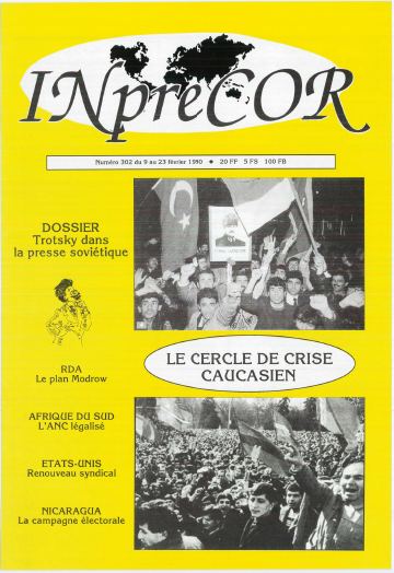 Couverture, Inprecor n° 302