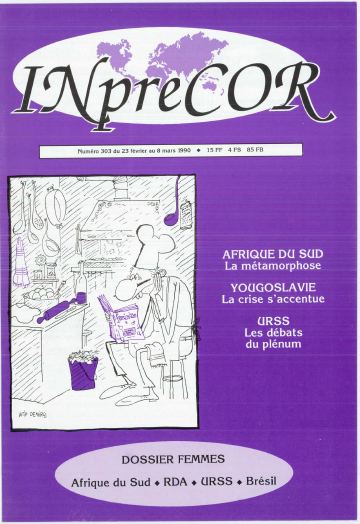Couverture, Inprecor n° 303