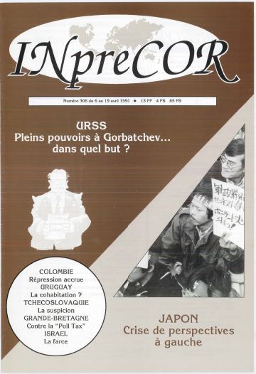 Couverture, Inprecor n° 306