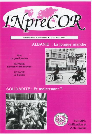 Couverture, Inprecor n° 308