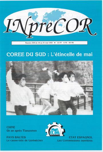 Couverture, Inprecor n° 309