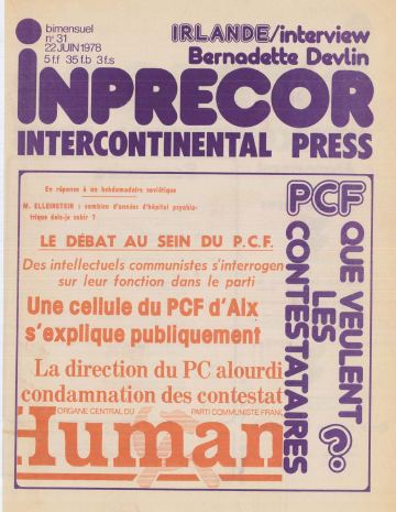 Couverture, Inprecor n° 31