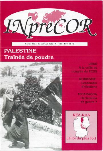 Couverture, Inprecor n° 310