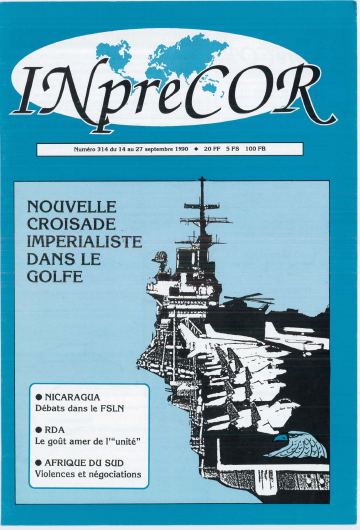 Couverture, Inprecor n° 314