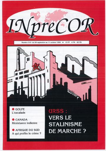 Couverture, Inprecor n° 315