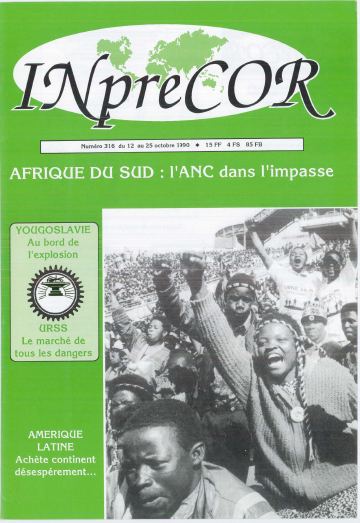 Couverture, Inprecor n° 316
