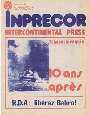 Couverture, Inprecor n° 33