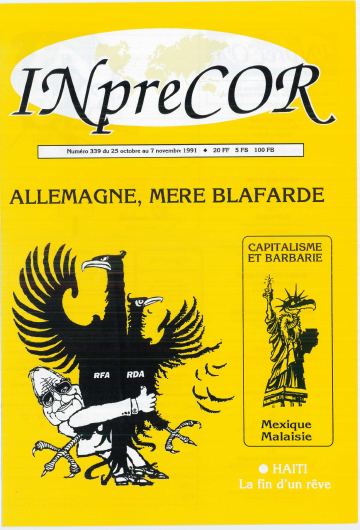 Couverture, Inprecor n° 339
