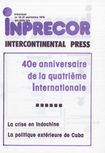 Couverture, Inprecor n° 34