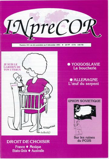Couverture, Inprecor n° 341