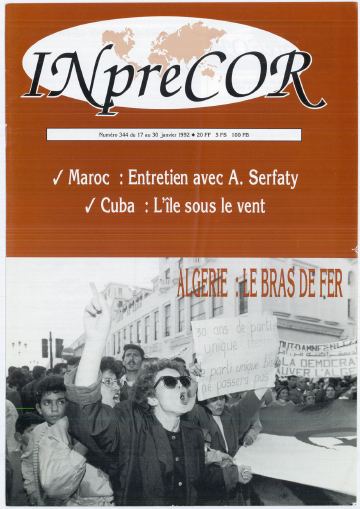 Couverture, Inprecor n° 344