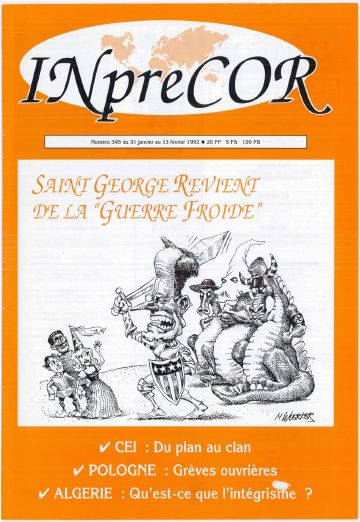 Couverture, Inprecor n° 345