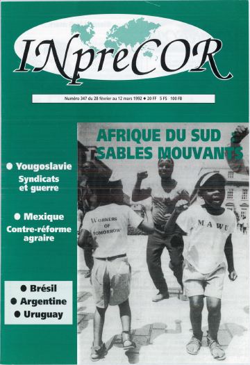 Couverture, Inprecor n° 347