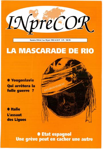 Couverture, Inprecor n° 354