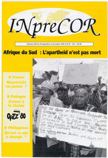 Couverture, Inprecor n° 359