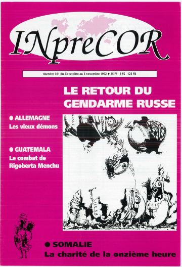 Couverture, Inprecor n° 361
