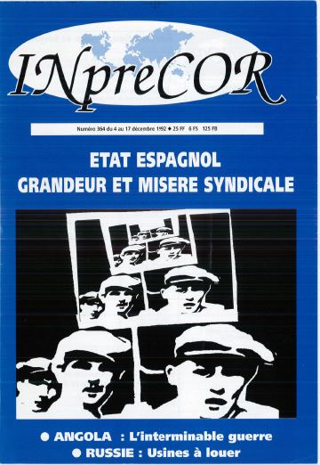 Couverture, Inprecor n° 364