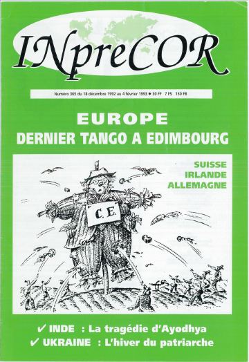 Couverture, Inprecor n° 365