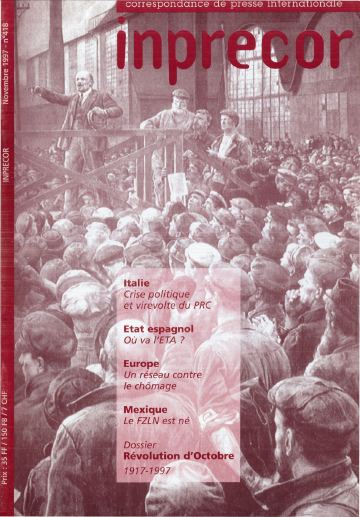 Couverture, Inprecor n° 418