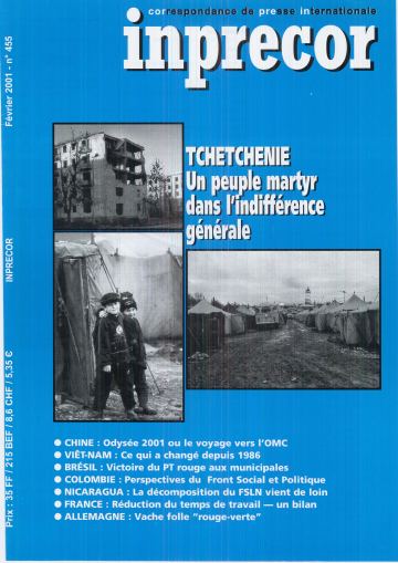 Couverture, Inprecor n° 455