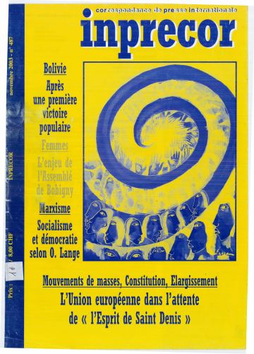 Couverture, Inprecor n° 487
