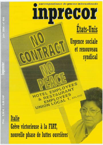 Couverture, Inprecor n° 494