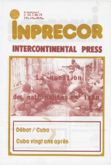Couverture, Inprecor n° 54