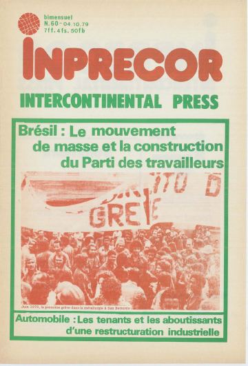 Couverture, Inprecor n° 60