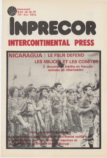 Couverture, Inprecor n° 61