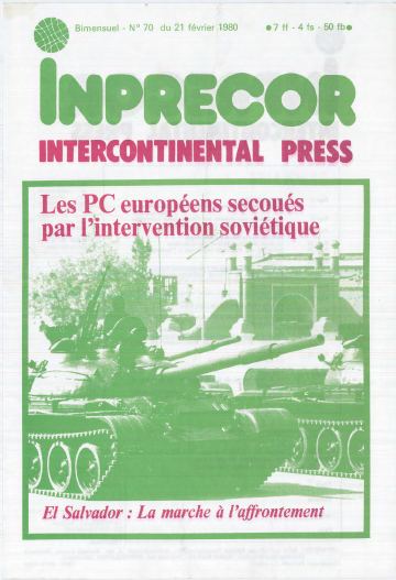 Couverture, Inprecor n° 70