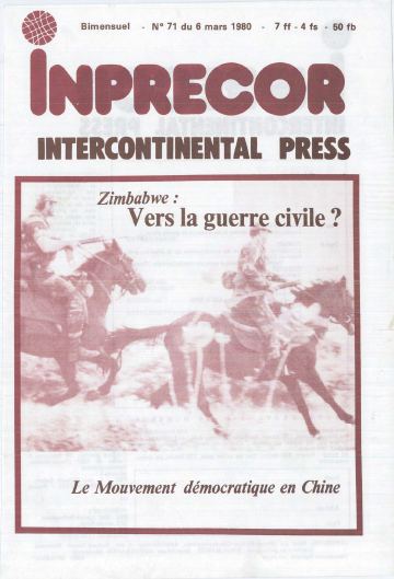 Couverture, Inprecor n° 71