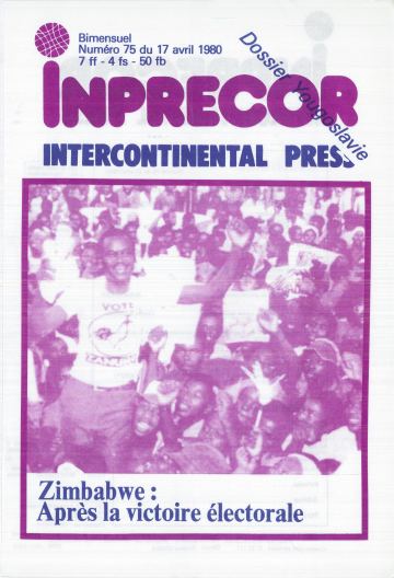 Couverture, Inprecor n° 75