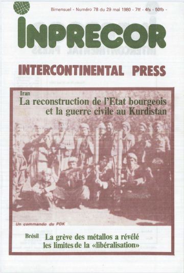 Couverture, Inprecor n° 78