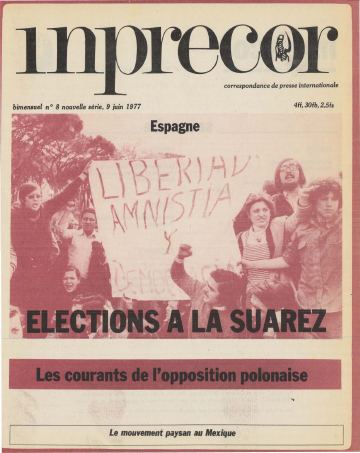 Couverture, Inprecor n° 8