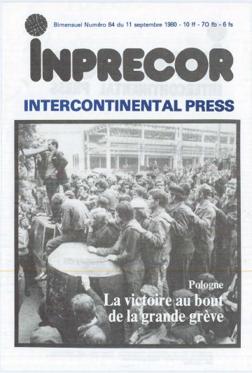 Couverture, Inprecor n° 84