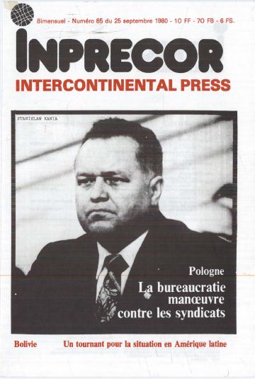 Couverture, Inprecor n° 85