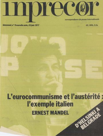 Couverture, Inprecor n° 9
