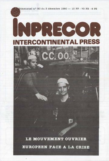 Couverture, Inprecor n° 90