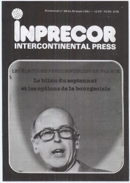 Couverture, Inprecor n° 98