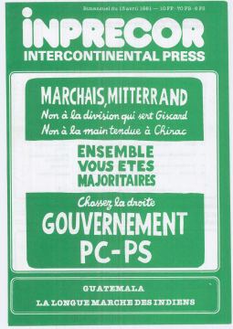 Couverture, Inprecor n° 99